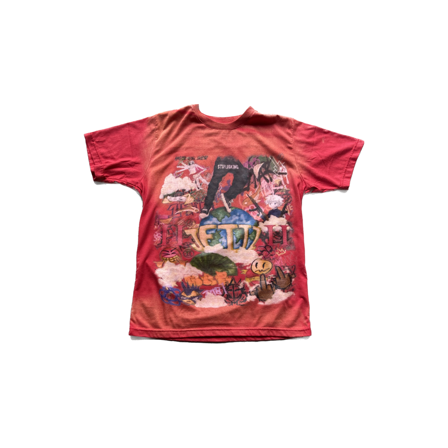 Red Acid Wash Gemini Global Tee