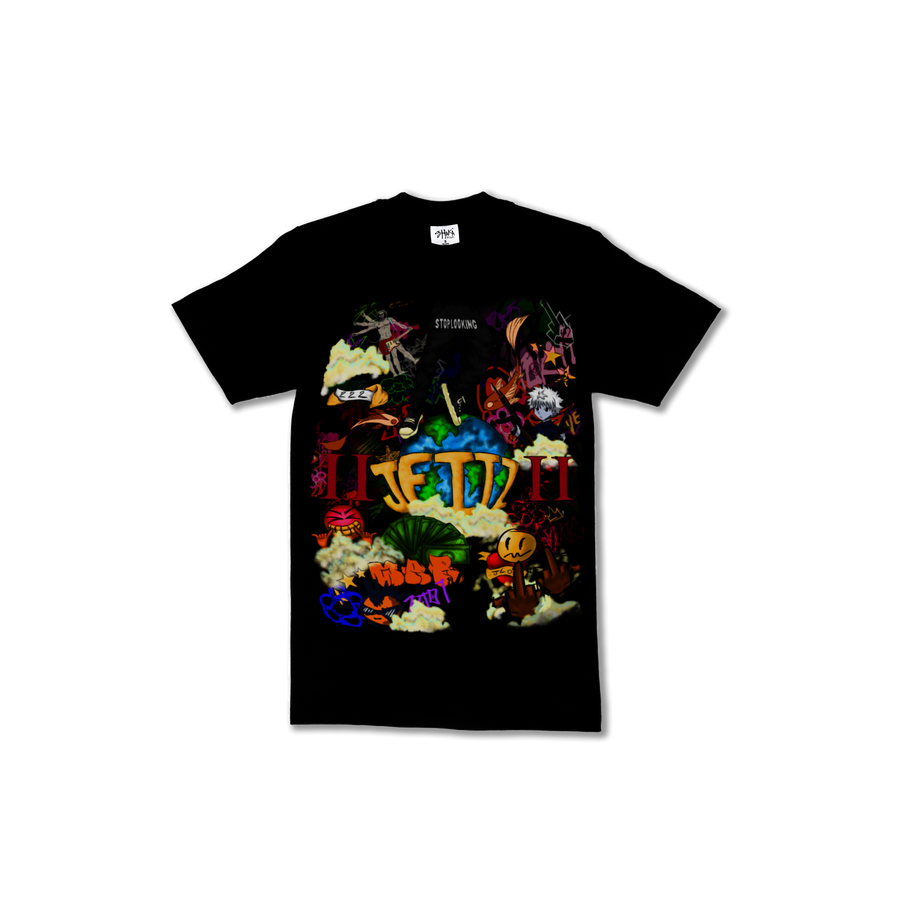 Black Jfitz Gemini Global Tee